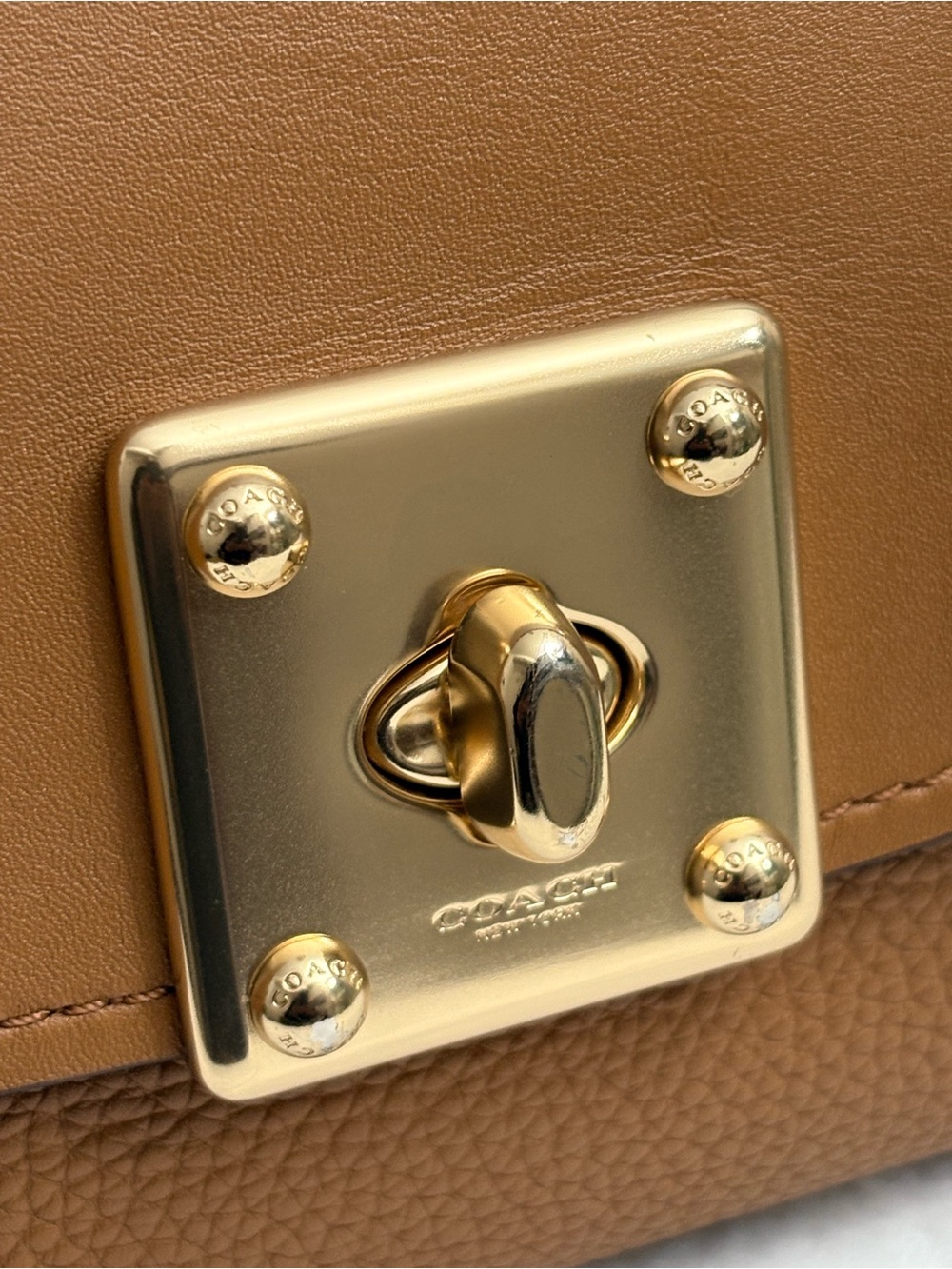 COACH DRIFTER LEATHER & SUEDE SATCHEL HANDBAG- Saddle & Camel- Turn Lock - Picture 8 of 16